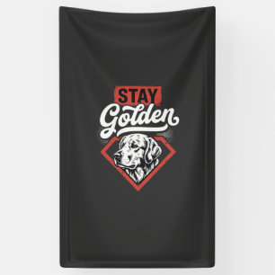 Stay Golden Golden Retriever Retro Dog Banner