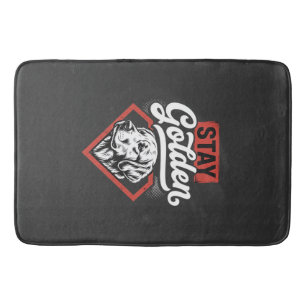 Stay Golden Golden Retriever Retro Dog Bath Mat
