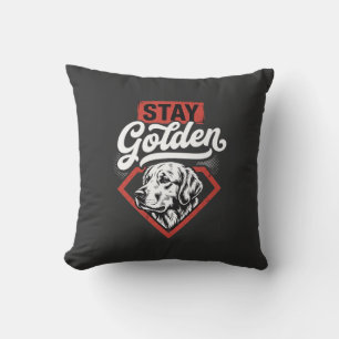 Stay Golden Golden Retriever Retro Dog Cushion