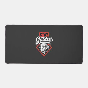 Stay Golden Golden Retriever Retro Dog Desk Mat