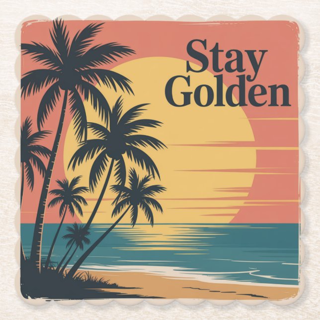 Stay Golden Paper Coaster (Front)
