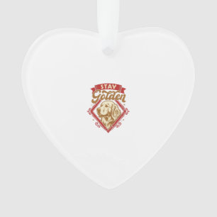 Stay Golden Retriever Dog Red Diamond_1 Ornament