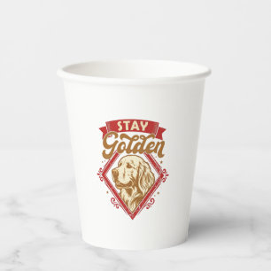 Stay Golden Retriever Dog Red Diamond_1 Paper Cups