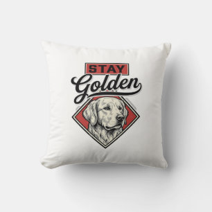 Stay Golden Retriever Vintage Dog Vector Design_1 Cushion