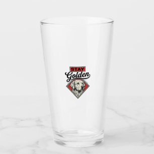Stay Golden Retriever Vintage Dog Vector Design_1 Glass