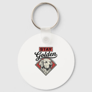 Stay Golden Retriever Vintage Dog Vector Design_1 Key Ring