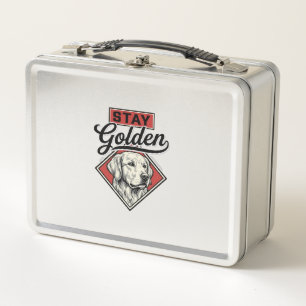 Stay Golden Retriever Vintage Dog Vector Design_1 Metal Lunch Box