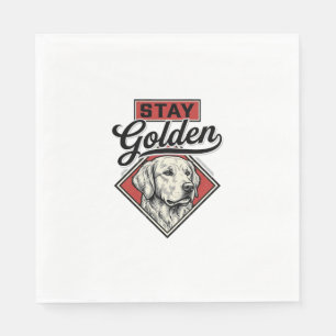 Stay Golden Retriever Vintage Dog Vector Design_1 Napkin