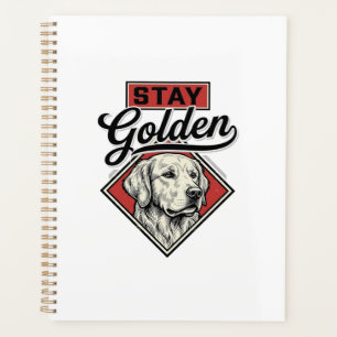 Stay Golden Retriever Vintage Dog Vector Design_1 Planner