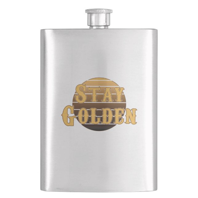 Stay golden vintage flask (Front)