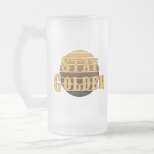 Stay golden vintage frosted glass beer mug