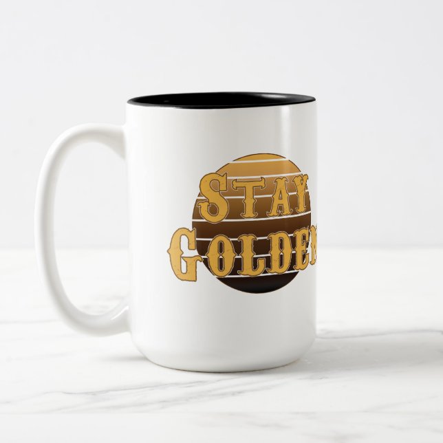 Stay golden vintage  Two-Tone coffee mug (Left)