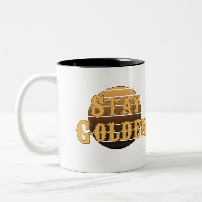 Stay golden vintage  Two-Tone coffee mug (Left)