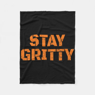 Stay Gritty Funny Ice Hockey Philly Vintage  Fleece Blanket