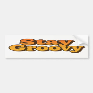 Stay Groovy 70s Retro Bubble Letter Bumper Sticker