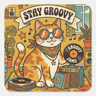 STAY GROOVY | Animal Lover | Bohemia Square Sticker
