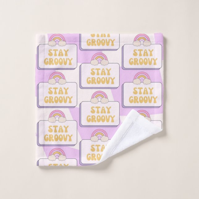 Stay Groovy Bath Towel Set (Wash Cloth)