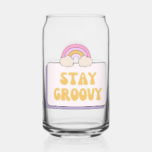 Stay Groovy Can Glass