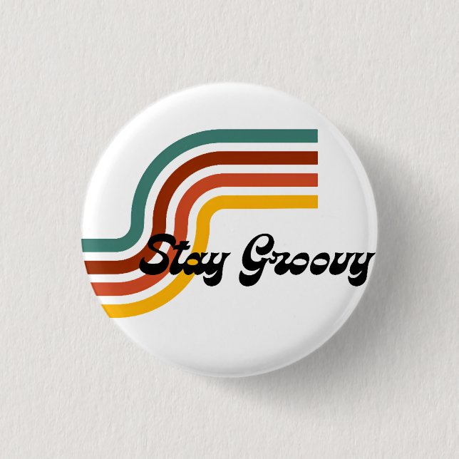 Stay Groovy Custom-Cut Vinyl Sticker 3 Cm Round Badge (Front)