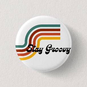 Stay Groovy Custom-Cut Vinyl Sticker 3 Cm Round Badge