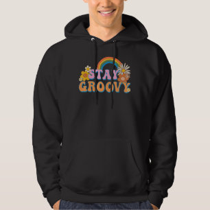 Stay Groovy Daisy Sunflower Positive Mind Retro Su Hoodie