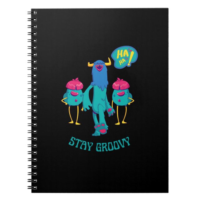 stay groovy everywhere, funny kids in school notebook (Front)