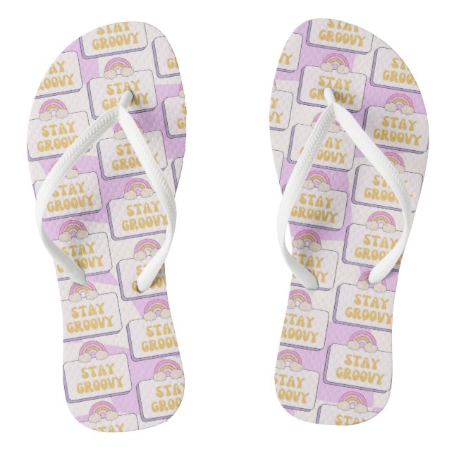 Stay Groovy Flip Flops (Footbed)