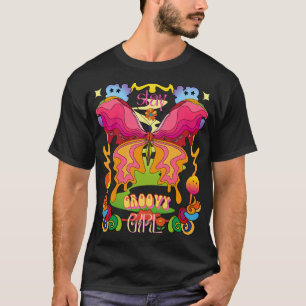 Stay Groovy Girl Retro Rainbow Butterfly Hippie Vi T-Shirt
