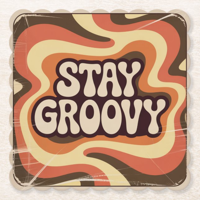 Stay Groovy Paper Coaster (Front)