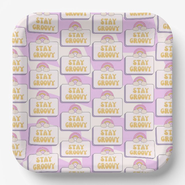Stay Groovy Paper Plate (Front)