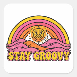 Stay Groovy Retro 70s Sunset Sticker