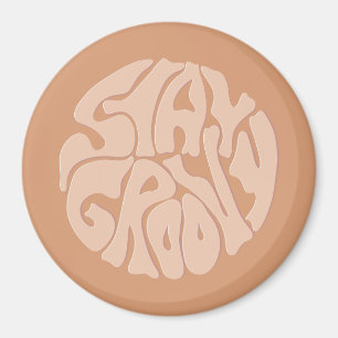 Stay Groovy Retro Beige Magnet