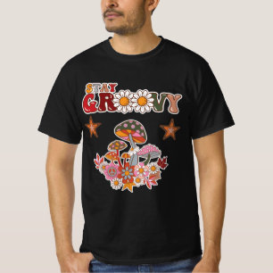 Stay Groovy Retro Mushroom & Daisy Flower Vintage T-Shirt