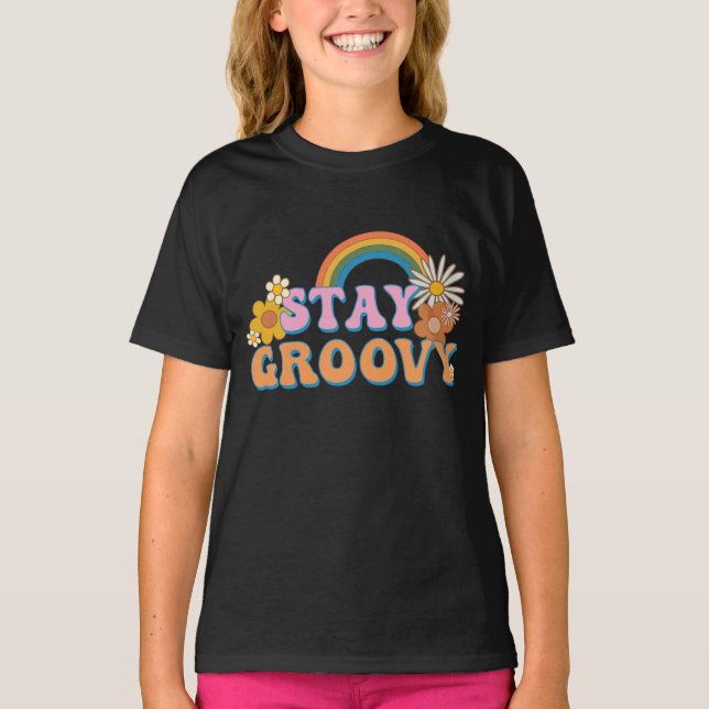 Stay Groovy Vibes Retro t shirts (Front)
