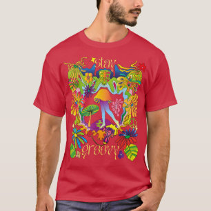 Stay Groovy Vintage 70s Vibe Mushroom Fairy Hippie T-Shirt