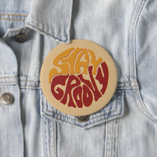 Stay Groovy with a Splash of Red and Yellow 10 Cm Round Badge