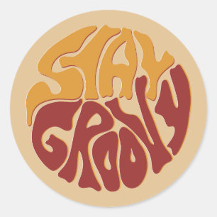 Stay Groovy with a Splash of Red and Yellow Classic Round Sticker