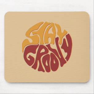 Stay Groovy with a Splash of Red and Yellow Mouse Mat