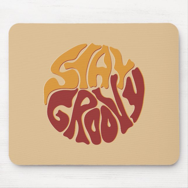 Stay Groovy with a Splash of Red and Yellow Mouse Mat (Front)