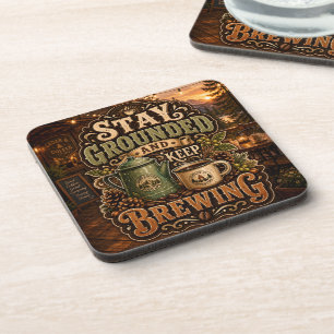 Stay Grounded And Keep Brewing Coaster