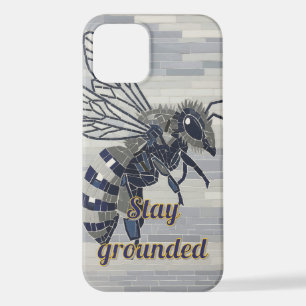 Stay Grounded Bee Mosaic Gray Slate Art Case