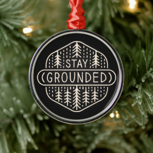 Stay grounded forest rustic aesthetic black metal tree decoration