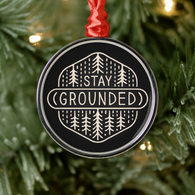 Stay grounded forest rustic aesthetic black metal tree decoration (Tree)