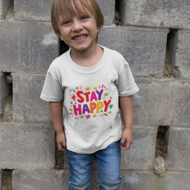 Stay Happy - Stay Happy Colorful Text T-Shirt (Creator Uploaded)