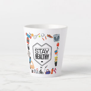stay healthy motivational gym design latte mug