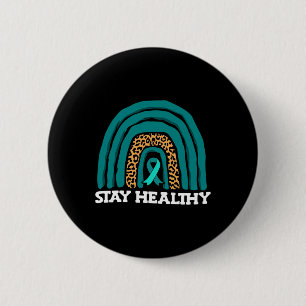 Stay Healthy National Stress Awareness Month Ribbo 6 Cm Round Badge