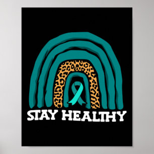 Stay Healthy National Stress Awareness Month Ribbo Poster