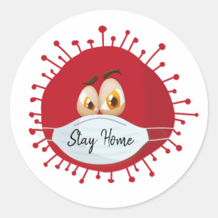 Stay Home Classic Round Sticker