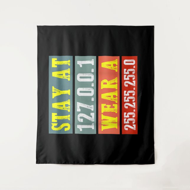 Stay Home Engineers And Wear Mask for Coding Geeks Tapestry (Front)