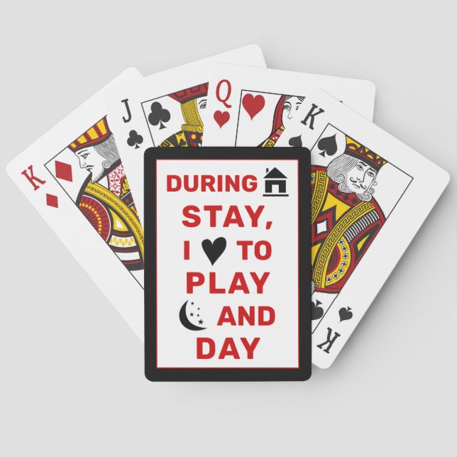 Stay home play cards whinsical rebus playing cards (Back)